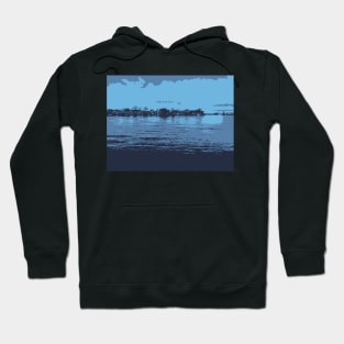 Abstract background, Dark Blue and Light Blue Hoodie